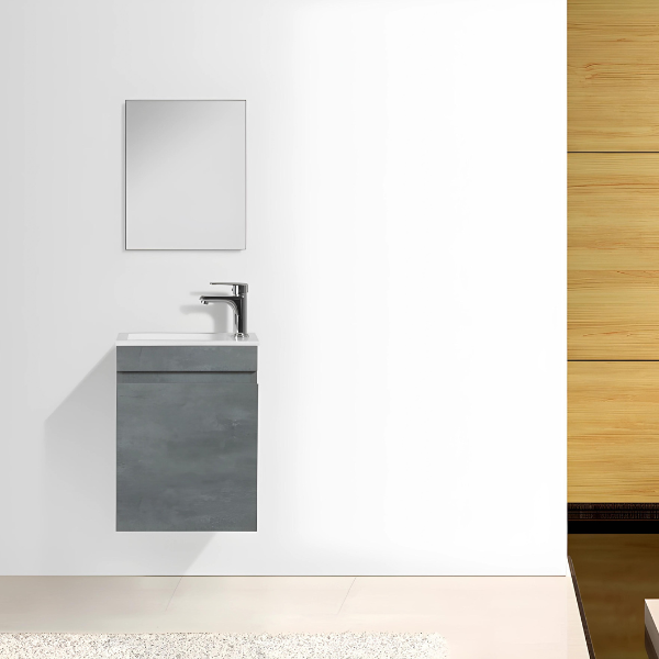 Meuble-lavabo mural de 16 po avec dessus en acrylique