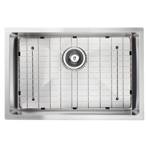 Évier de cuisine simple en acier inoxydable de 28 po de large