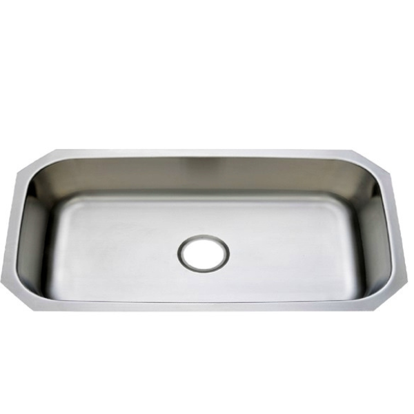 Évier de cuisine rond à cuve simple de 31 po de grande taille