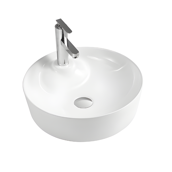 Lavabo rond en porcelaine de 17 po