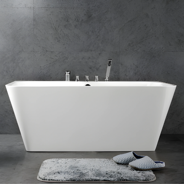 Baignoire rectangulaire autoportante de 60 po, en acrylique