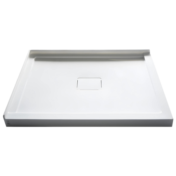 Base de douche en acrylique 48x36 avec drain caché, base à 2 brides