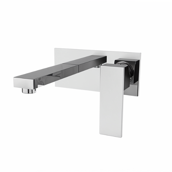 Robinet de salle de bain carré à montage mural