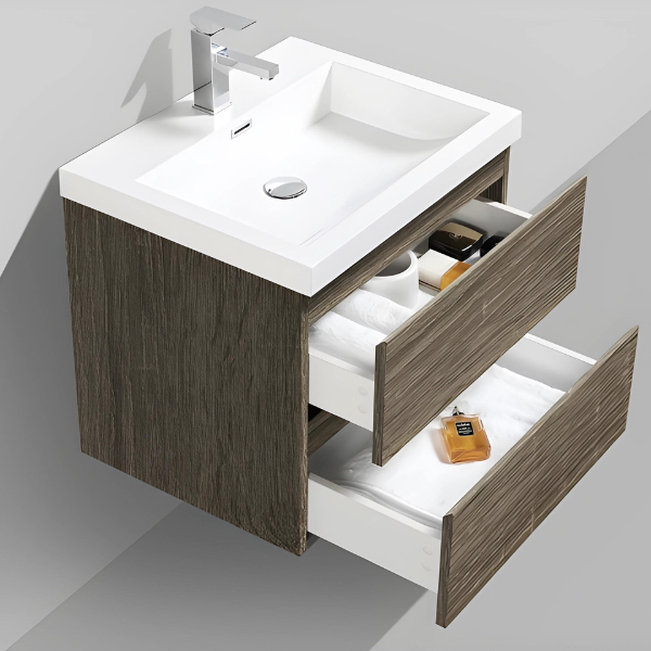 Meuble-lavabo simple Alice 24 po avec dessus en acrylique