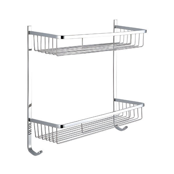 Étagère de douche d'angle à 2 niveaux