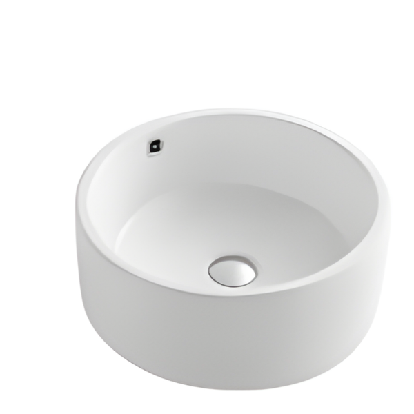 Évier rond en porcelaine de 16,5 po