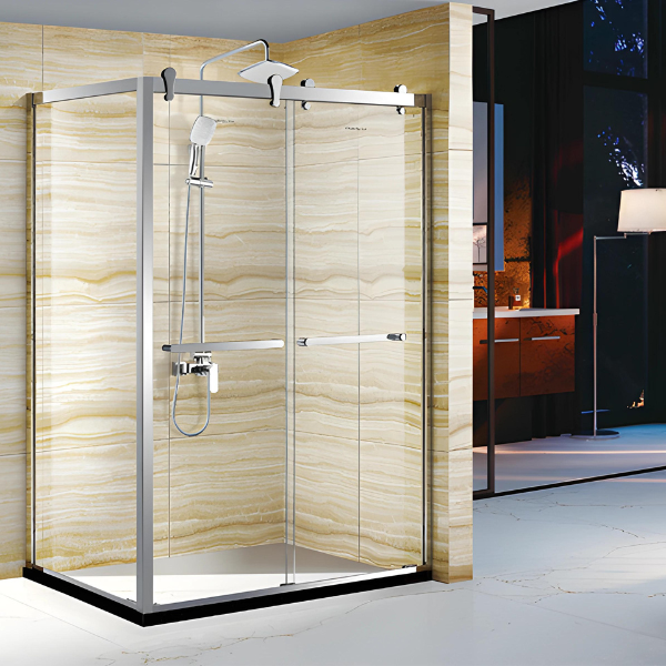 Porte de Douche avec Panneau Latéral gauche 36x48'' - Chrome