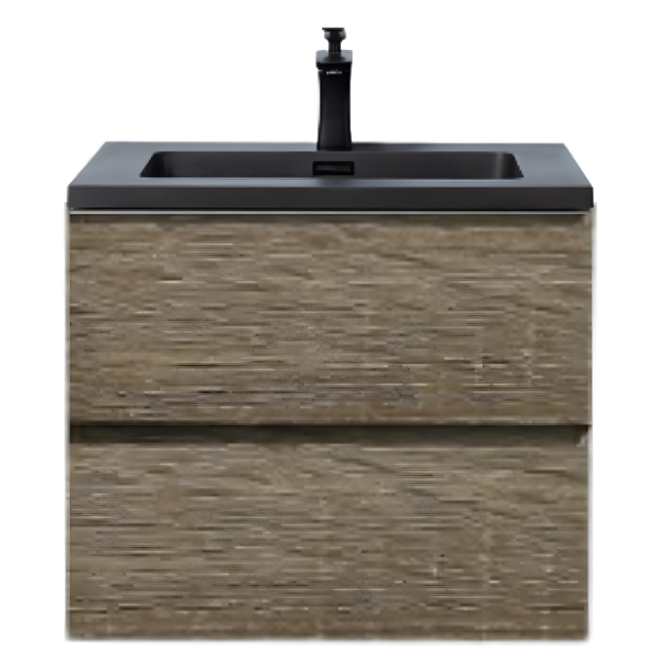 Meuble-lavabo simple Alicia de 24 po avec dessus en quartz sable