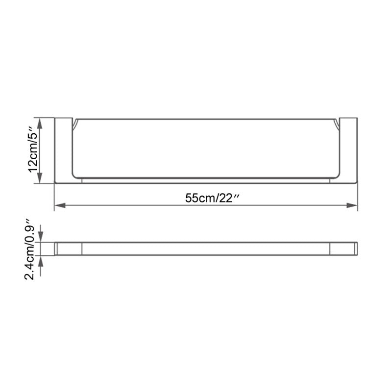 Glass shelf - Chrome finish 22"