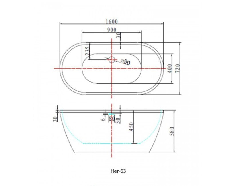 Herman 63'', freestanding bathtub