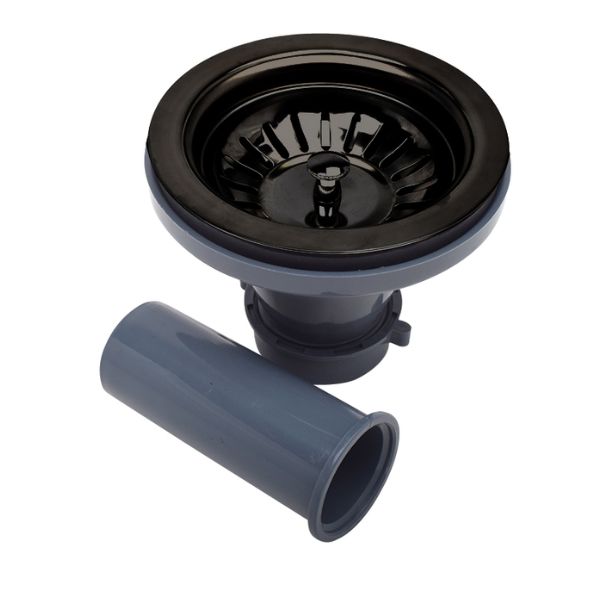 Évier en acier inoxydable noir Nano de 30 po, calibre 16 avec grille