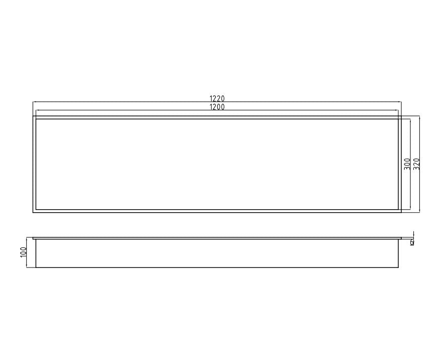 Shower niche 48" x 12", matte black