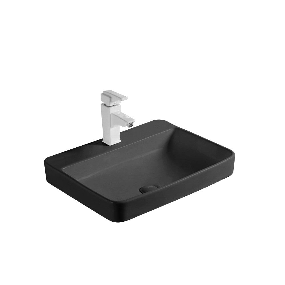 Matte black groin, porcelain sink