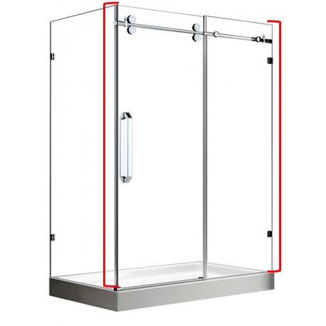 Apollon 60" chrome, glass shower door