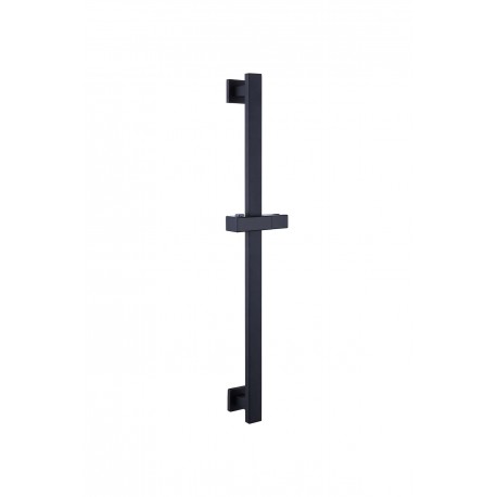 Matte black finished shower support bar