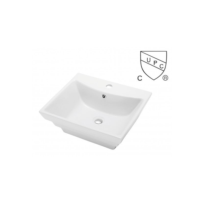Bora, semi-recessed porcelain sink