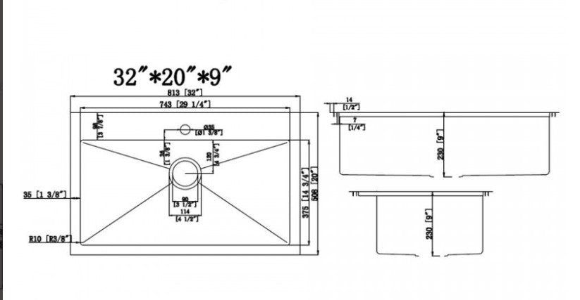 Cantina 33" Stainless Steel Undermount Kitchen Sink