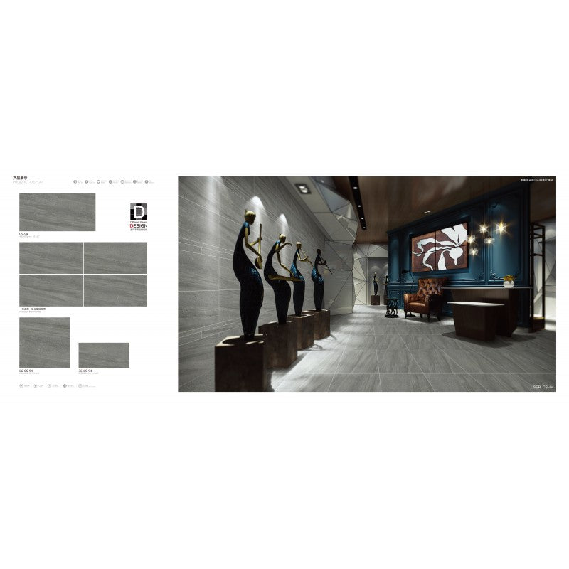 Matte finish ceramic 12" x 24"