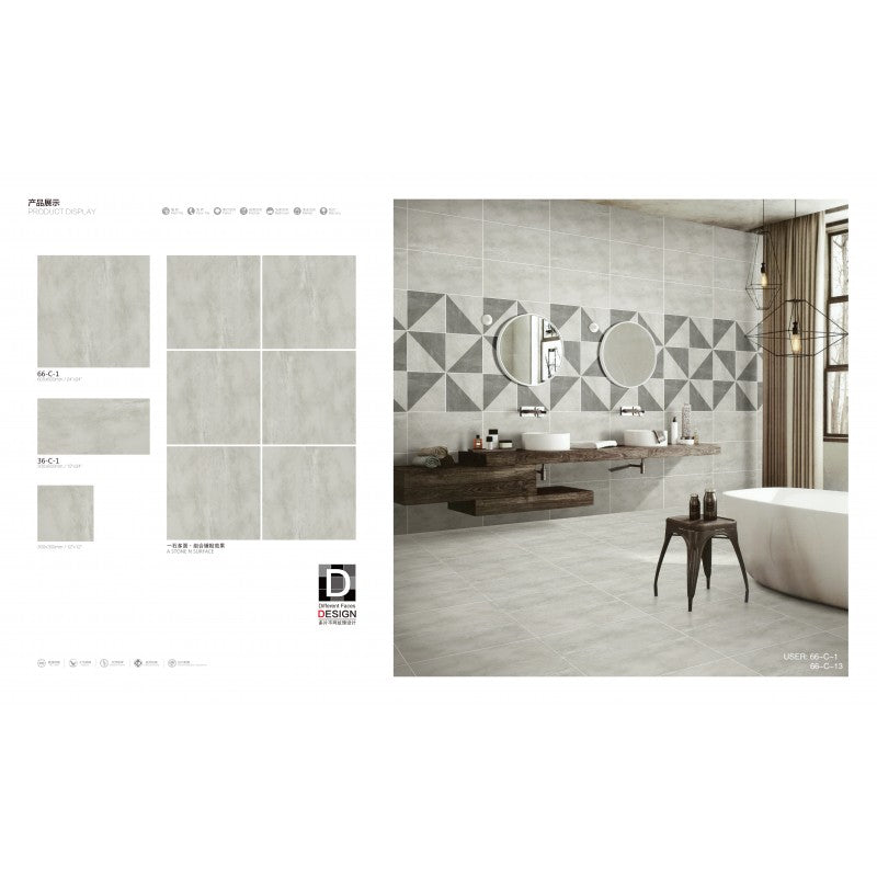 Matte finish ceramic 24" x 24"