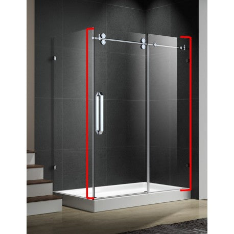 Kamillia 48", Chrome, Glass Shower Door