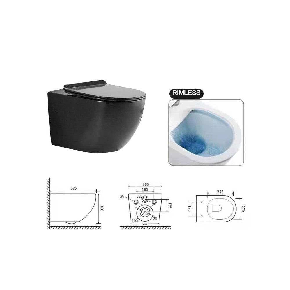 Vattis Black, Wall-mounted toilet