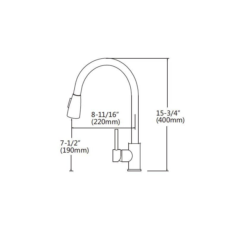 Velir, polished chrome kitchen faucet