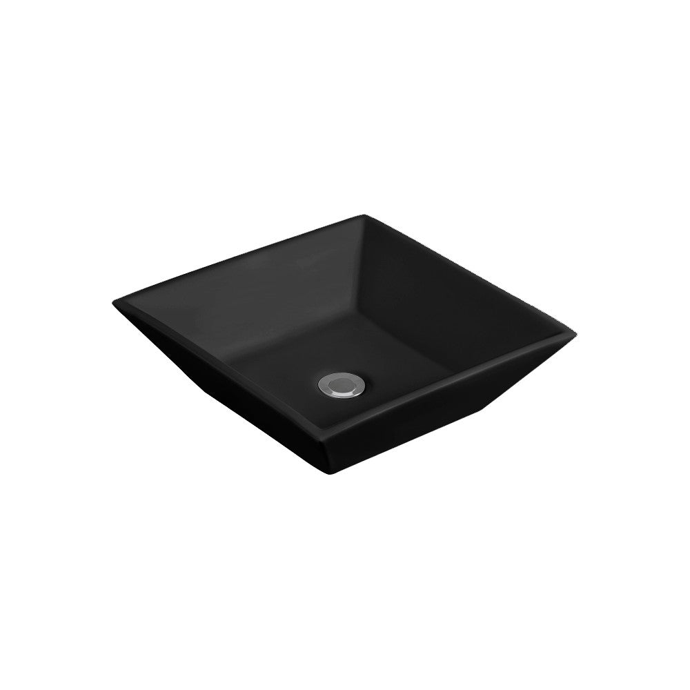 Lavabo en porcelaine noir mat Wakato 16,5 po