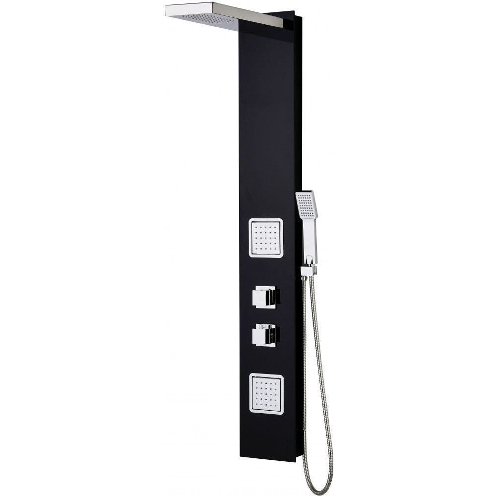 Yari shower column, black and chrome