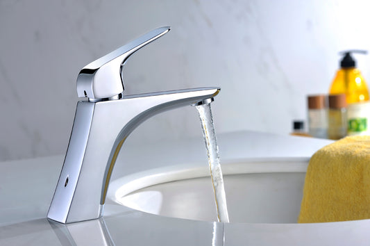 IM Single Hole Forward Slant Bathroom Faucet - Chrome