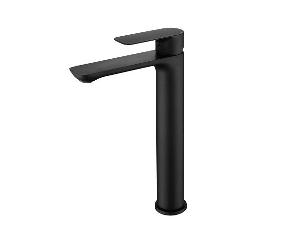 Matte Black One Hole Faucet with Rounded Corners for Vessel Sinks