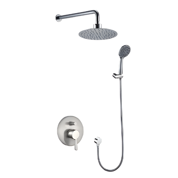 Ensemble de douche en nickel brossé