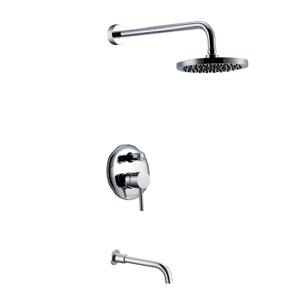 Ensemble de douche rond en chrome