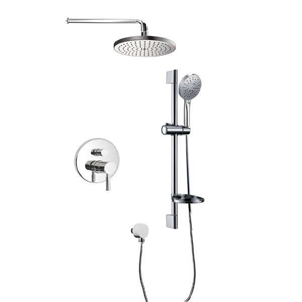 Ensemble de douche rond en chrome