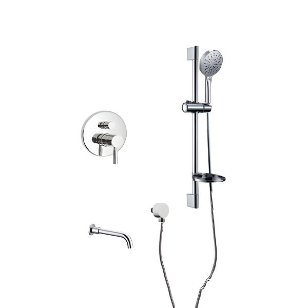 Ensemble de douche rond en chrome