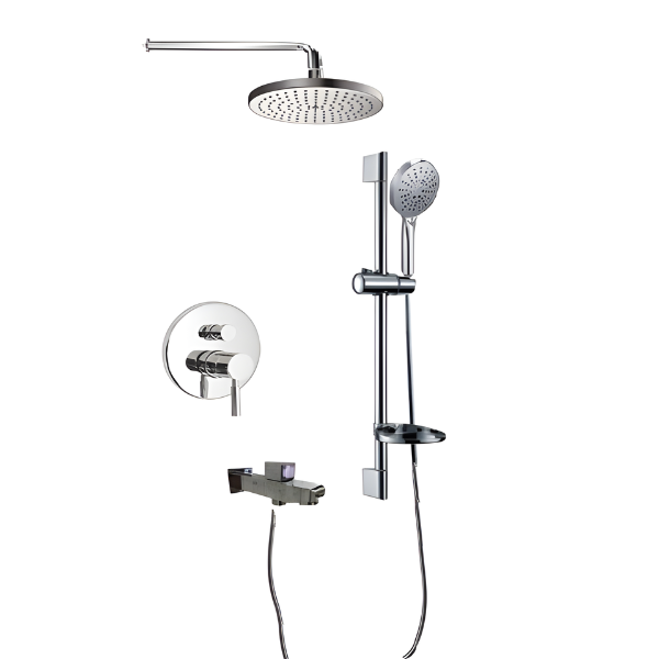 Ensemble de douche rond en chrome