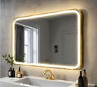 Miroir LED Rectangulaire 80x60 Cm Avec Contour Givré - Lumière Dimmable Chaude/froide, Anti-buée, Pour Salle De Bain - 2