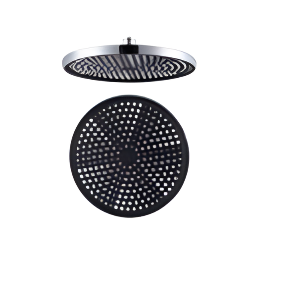 10in Round Shower Head in Plastic with Black Interior