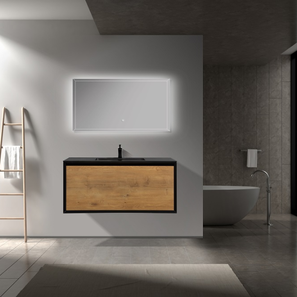 Meuble-lavabo simple Felix de 48 po avec dessus en quartz sable