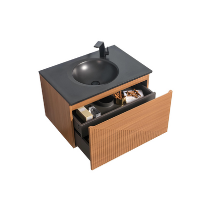 Meuble-lavabo simple Simon de 30 po avec dessus en quartz sable