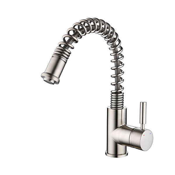 Modern Low Profile Kitchen Faucet with Spring