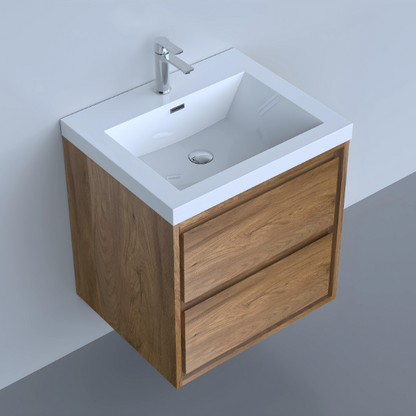 Meuble-lavabo simple Emma de 24 po avec lavabo en polymarbre