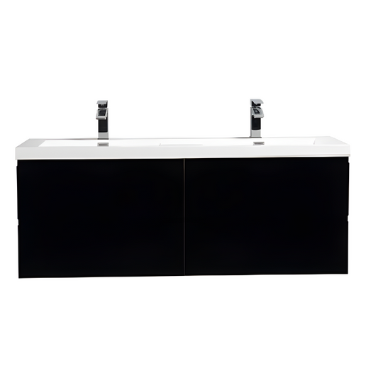 Meuble-lavabo double Alice 55 po avec dessus en acrylique