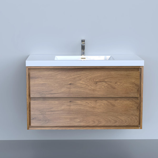 Meuble-lavabo simple Emma 36 po avec lavabo en polymarbre