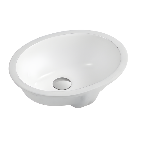 17in Oval Undermount Sink in Porcelain