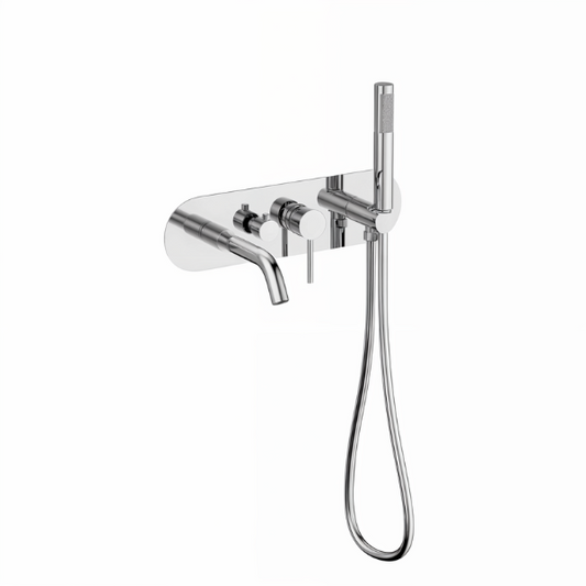Wall-Mounted Bath Faucet with Handheld Shower