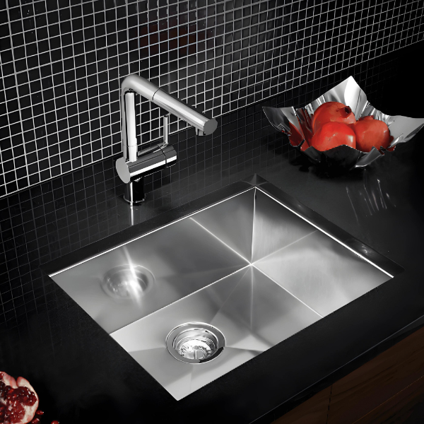 23.5" Single Kitchen Sink In 18G Stainless Steel