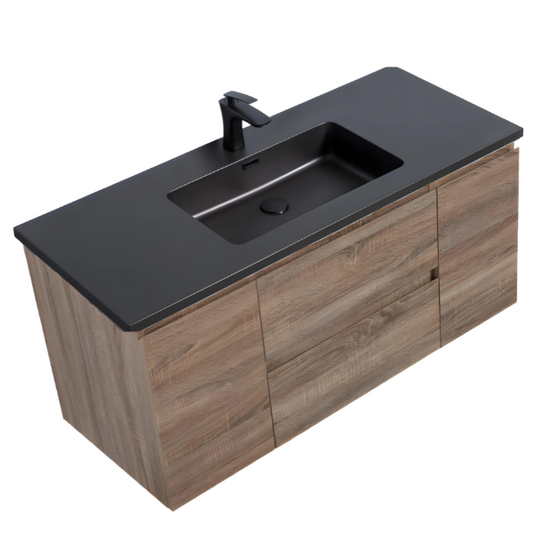 Meuble-lavabo simple Alicia de 48 po avec comptoir en quartz sable