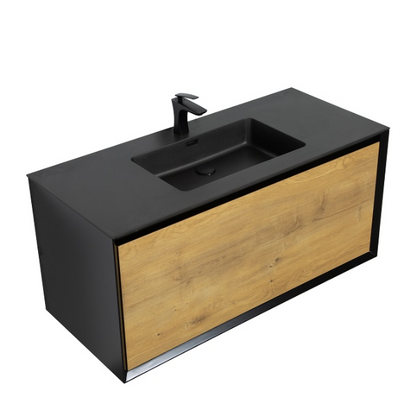 Meuble-lavabo simple Felix de 48 po avec dessus en quartz sable