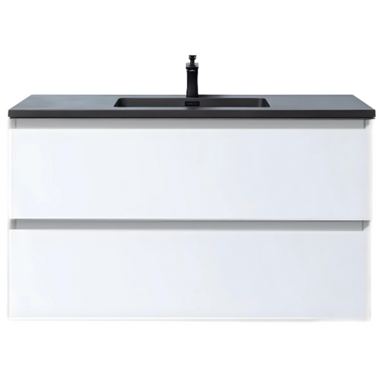 Meuble-lavabo simple Alicia de 36 po avec dessus en quartz sable