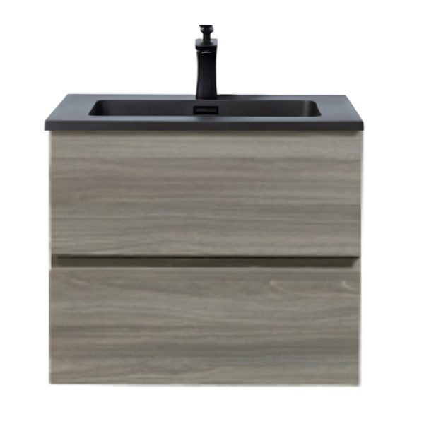 Meuble-lavabo simple Alicia de 24 po avec dessus en quartz sable